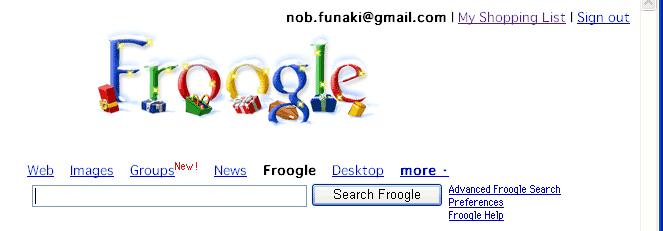 GmailでログインしながらFroogle